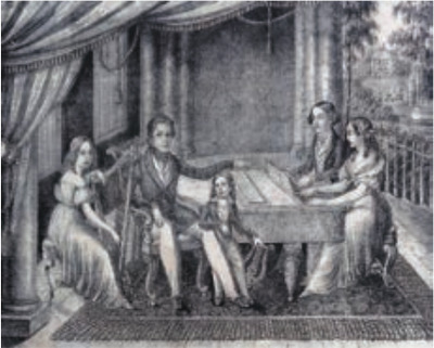 フランツ・ヒュンテン『ピアノ教本』作品60第3版（1833年頃）の口絵