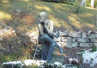 ジェイムズ・ジョイス像(チューリヒ フルンテルン墓地)